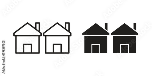 Neighborhood icon concept outline symbol design. Simple element illustration.