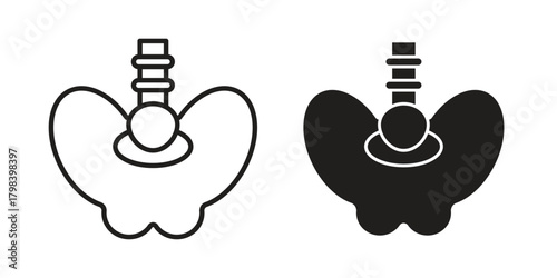 Pelvic area icon concept outline symbol design. Simple element illustration.