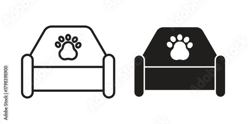Pet bed icon concept outline symbol design. Simple element illustration.