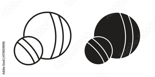 Petanque icon concept outline symbol design. Simple element illustration.