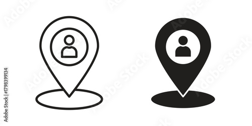 Placement icon concept outline symbol design. Simple element illustration.