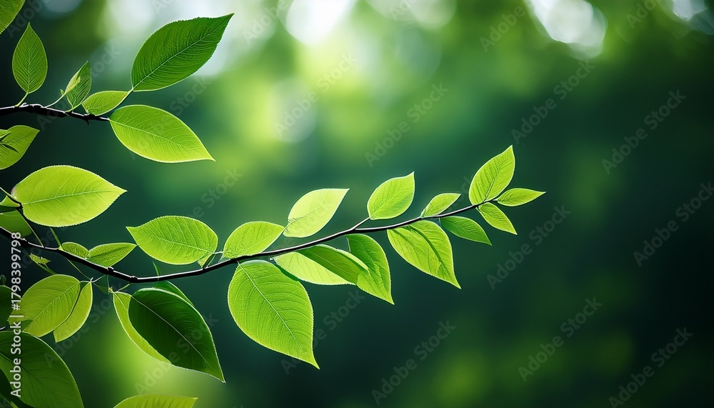 Obraz premium Green Leaves On A Branch