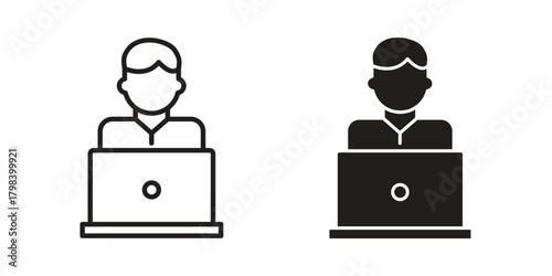 Programmer icon concept outline symbol design. Simple element illustration.