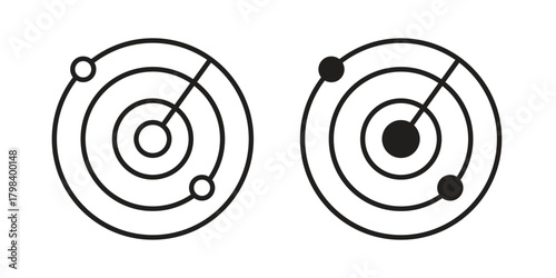 Radar icon concept outline symbol design. Simple element illustration.