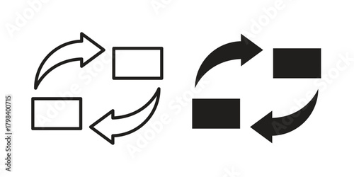 Replacement icon concept outline symbol design. Simple element illustration.