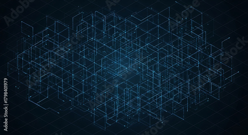 Abstract Technology Network Connection Background with Connected Dots and Lines