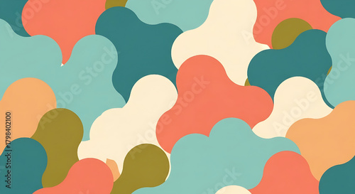 Seamless Abstract Pattern with Organic Shapes in Earth Tones