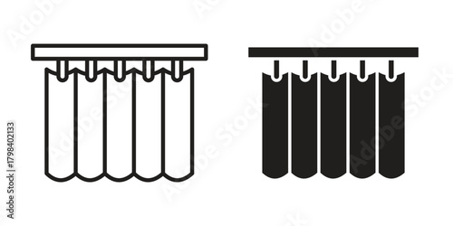 Shower curtain icon concept outline symbol design. Simple element illustration.