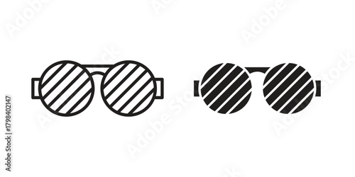 Shutter sunglasses icon concept outline symbol design. Simple element illustration.