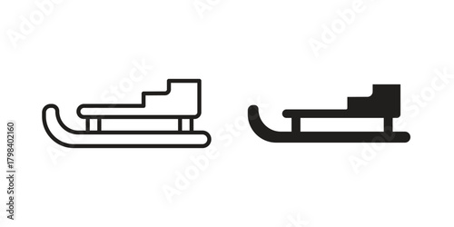 Sled icon concept outline symbol design. Simple element illustration.