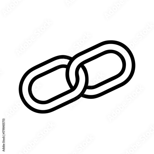 Two connected chain links, symbolizing unity and connection. The image is clean and minimalistic
