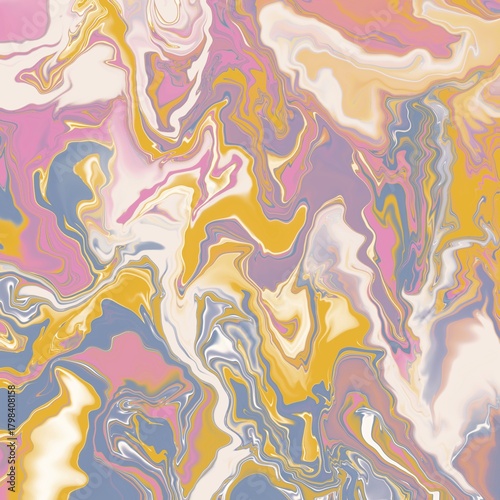 Abstract Liquid Marble Paint Swirls in Pastel Colors.