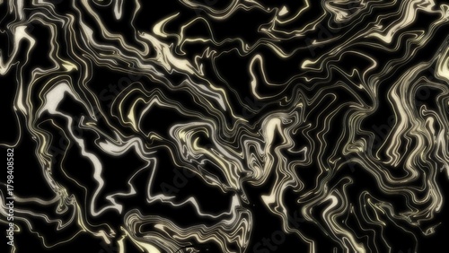 Dark elegant fluid abstract background with metallic swirls.
