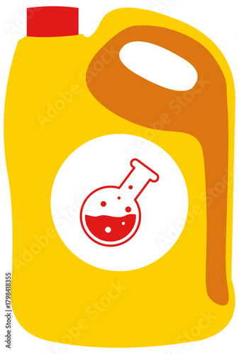 Chemical Fertilizer Jerrycan Illustration. Editable color vector