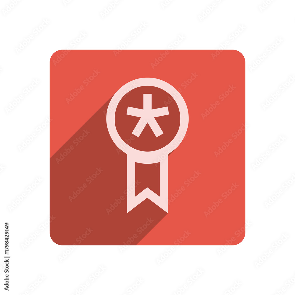 Obraz premium Flat Stroke Icon Template with Vibrant Red Accent