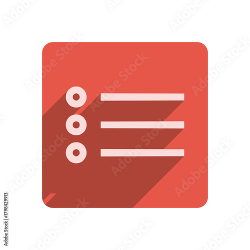 Flat Stroke Icon Template with Vibrant Red Accent