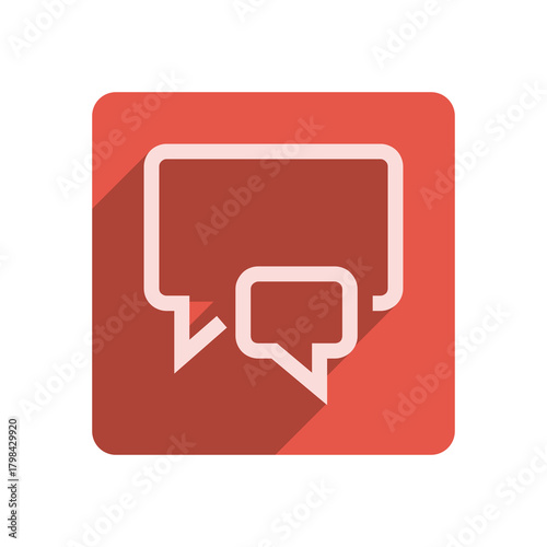 Flat Stroke Icon Template with Vibrant Red Accent