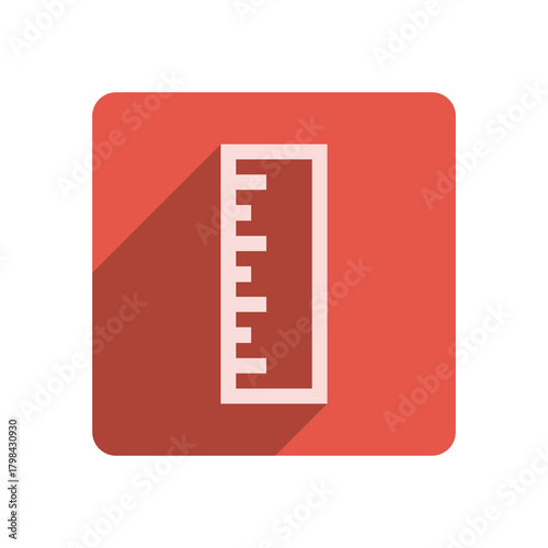Flat Stroke Icon Template with Vibrant Red Accent