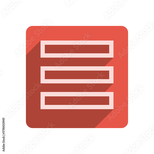 Flat Stroke Icon Template with Vibrant Red Accent