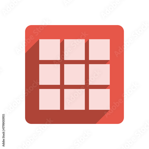 Flat Stroke Icon Template with Vibrant Red Accent