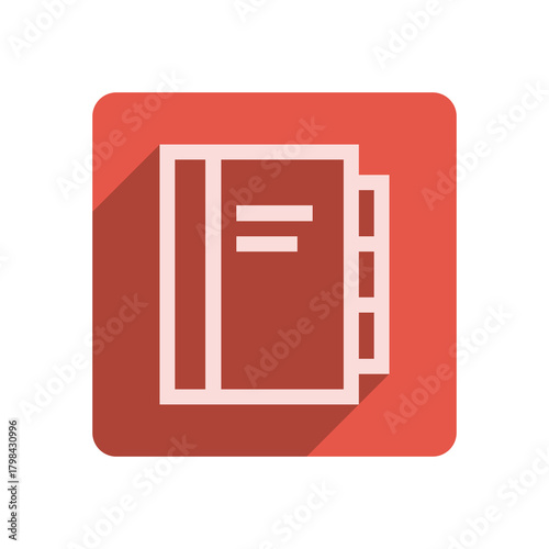 Flat Stroke Icon Template with Vibrant Red Accent