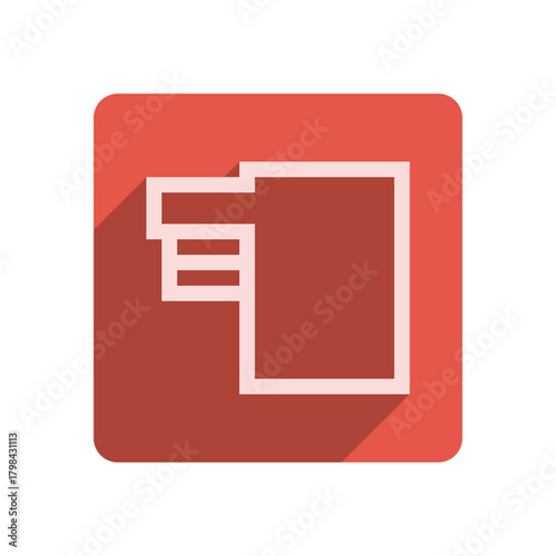 Flat Stroke Icon Template with Vibrant Red Accent