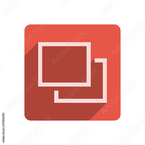 Flat Stroke Icon Template with Vibrant Red Accent