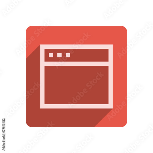 Flat Stroke Icon Template with Vibrant Red Accent