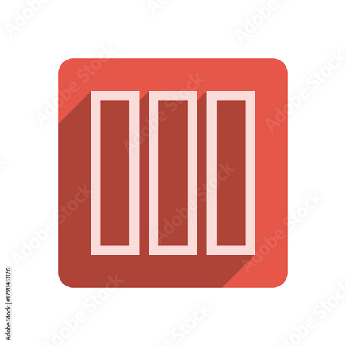 Flat Stroke Icon Template with Vibrant Red Accent