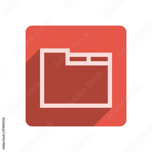 Flat Stroke Icon Template with Vibrant Red Accent