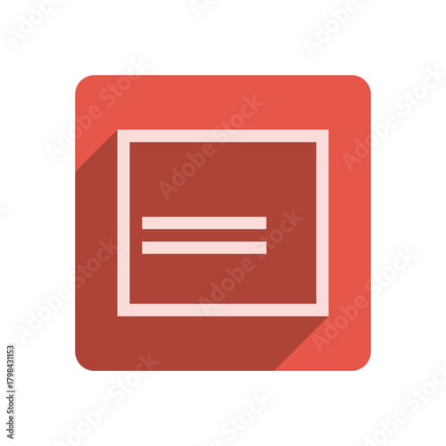 Flat Stroke Icon Template with Vibrant Red Accent