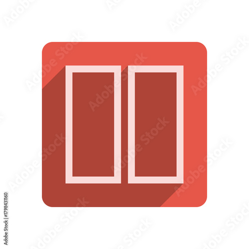 Flat Stroke Icon Template with Vibrant Red Accent