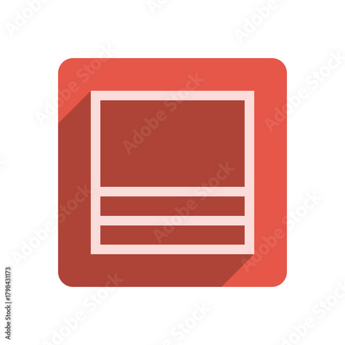 Flat Stroke Icon Template with Vibrant Red Accent