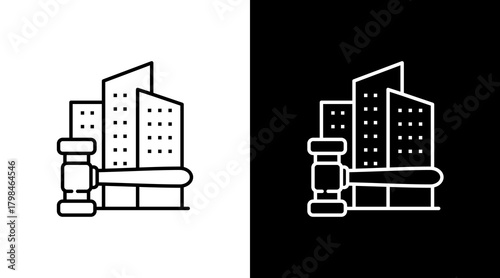 Company  White Icon Set Design