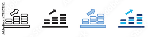 Growth icon set multiple style collection