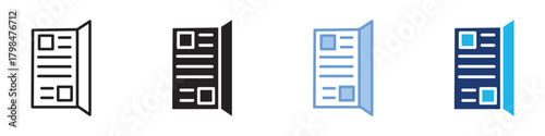 Brochure icon set multiple style collection