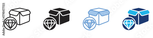Diamond icon set multiple style collection