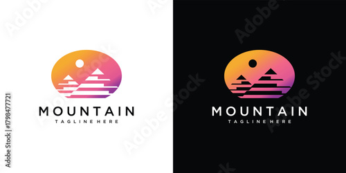 mountain logo vector icon illustration.	