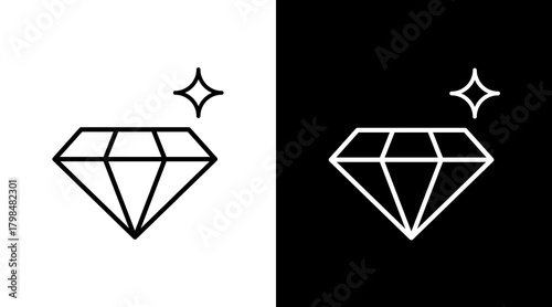 Diamond  White Icon Set Design