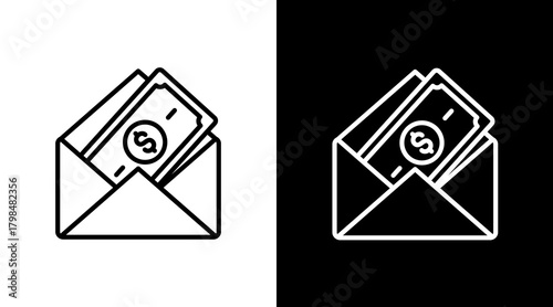 Money  White Icon Set Design