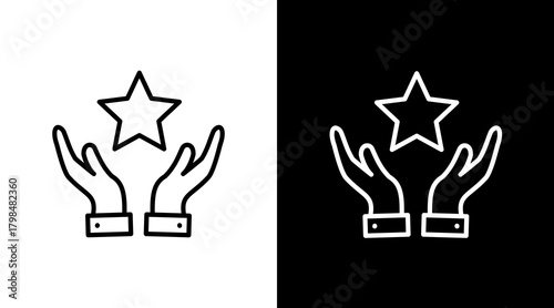 Star  White Icon Set Design