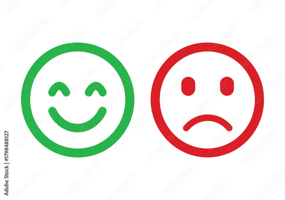 Fototapeta premium Happy vs. Sad Emoticons
