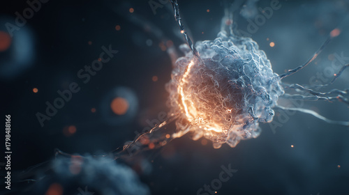 A cinematic visualization of autophagy, the cellular cleansing process of recycling damaged components.