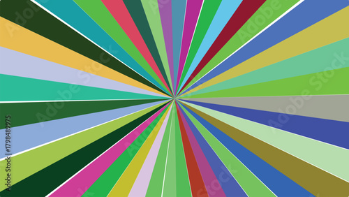 Colorful rays emanating from a central point creating a burst effect
