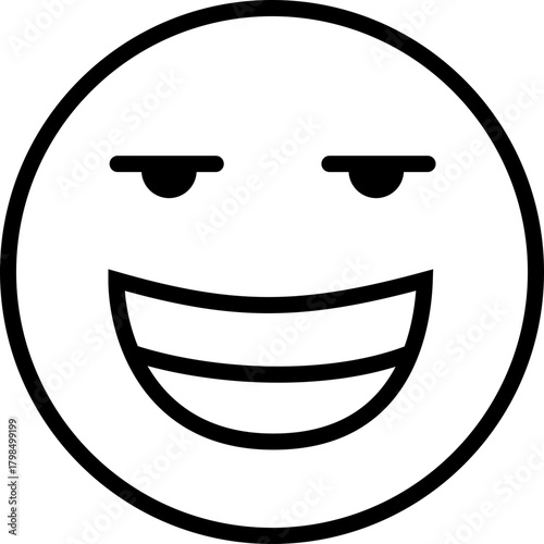 Sly Smirk Emoji Icon - Winking Face with Grinning Mouth, Vector Art