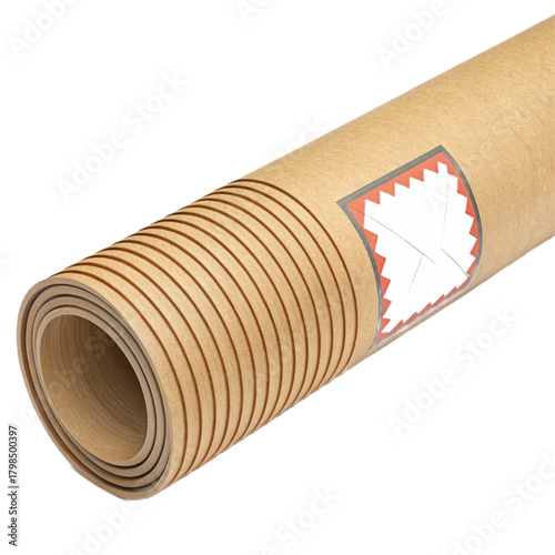 Rolled kraft paper tube with holographic security seal, perfect for shipping important documents or valuable artwork securely and professionally.