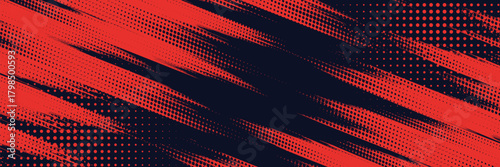 Red halftone dots blue color pattern gradient grunge texture background eps10