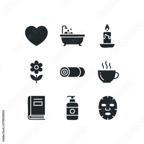 Wellness and self-care icons collection
