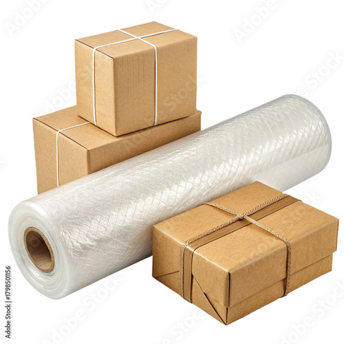 Securely pack and ship your valuable items with these professional cardboard boxes and protective wrapping materials ready for dispatch.