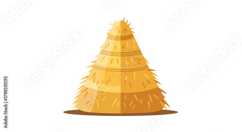 Stylized hay bale illustration evoking rural agricultural scenes and harvest themes